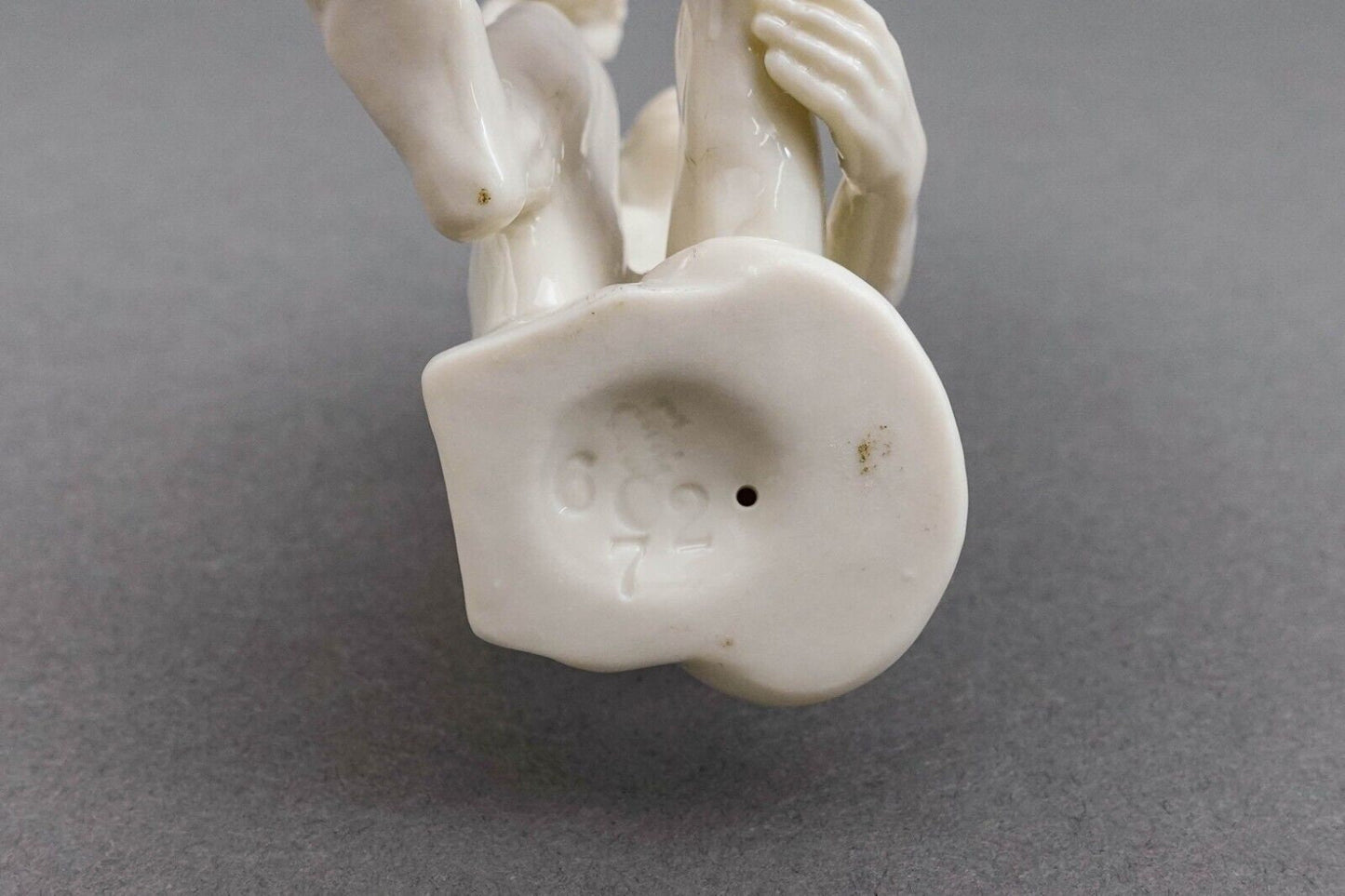 Nymphenburg Germany Rare Antique White Porcelain Monkey Figurine Holding Fruit