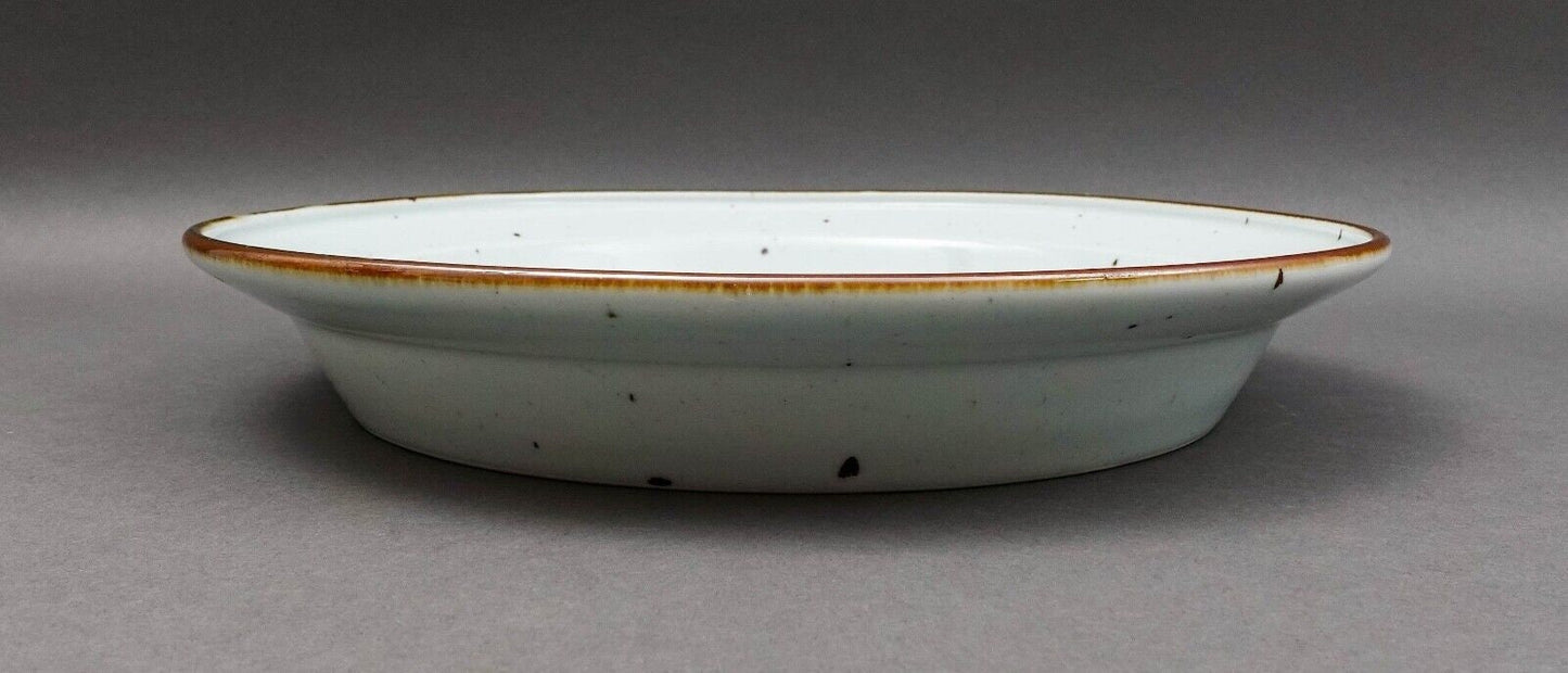 Dansk Denmark Niels Refsgaard Brown Mist 13" Deep Round Bowl Platter Pie Dish