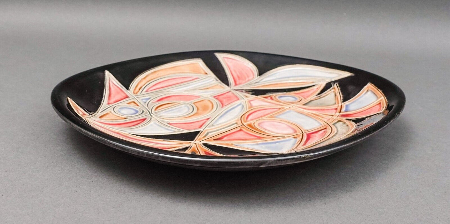 Avraham Gofer Israel Signed MCM Abstract Fish Studio Art Pottery Plate 10 1/2"