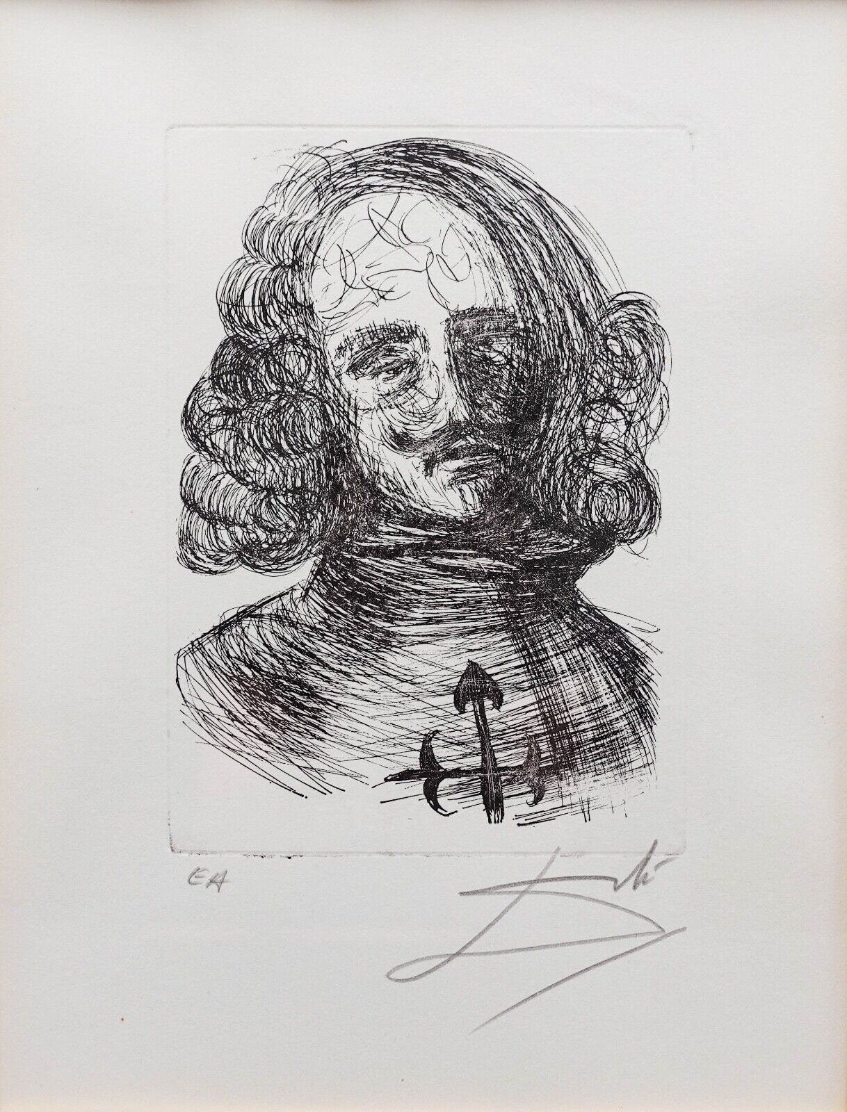 Salvador Dali Signed Velazquez Etching Immortals Of Art Artist Edition EA
