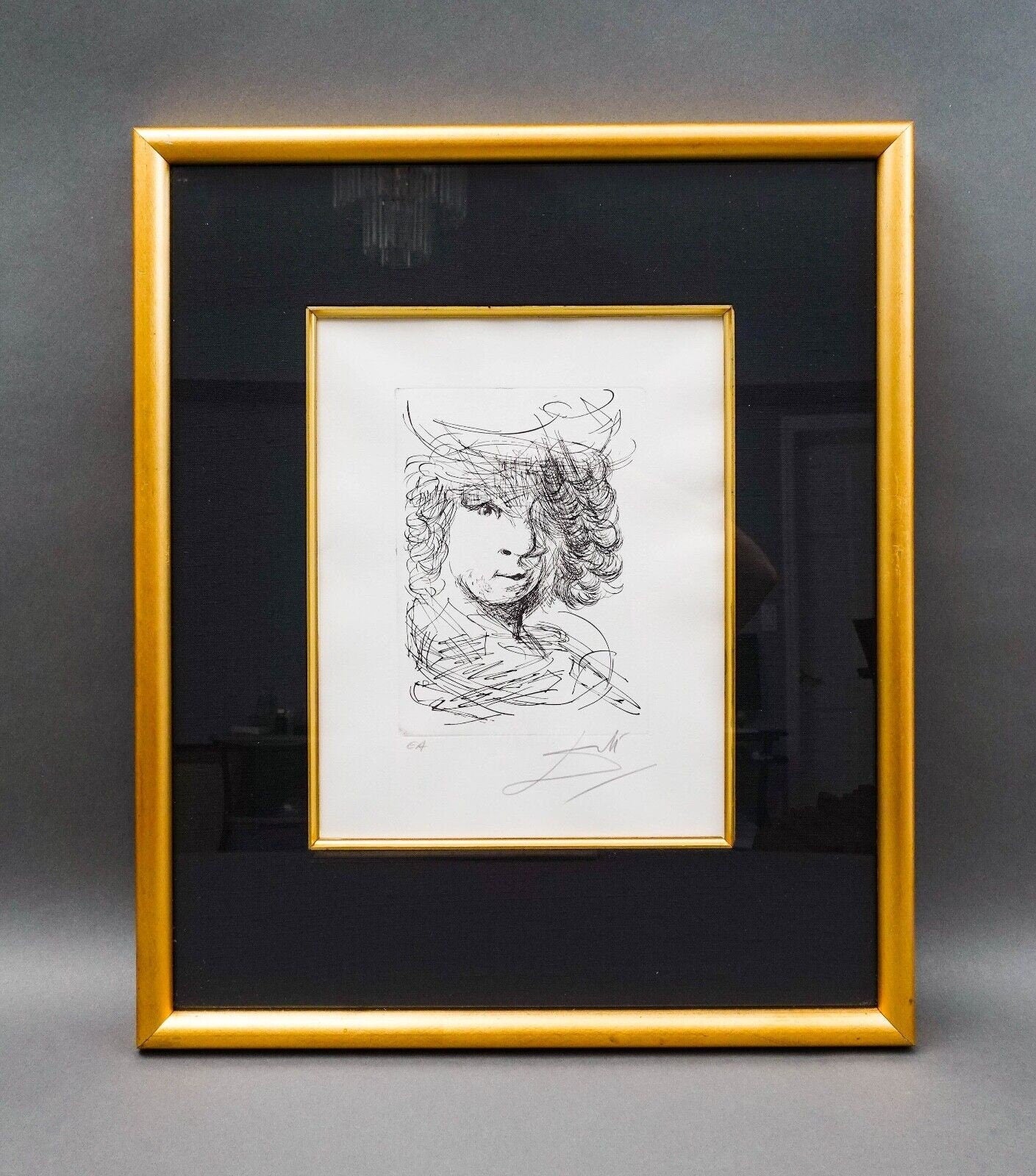 Salvador Dali Signed Rembrandt Van Rijn Etching Immortals Of Art Artist Edition