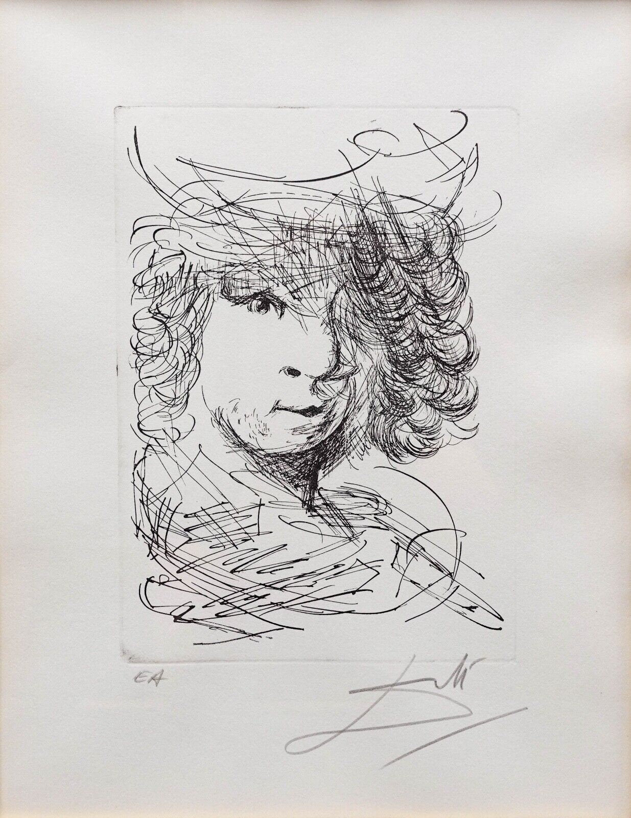 Salvador Dali Signed Rembrandt Van Rijn Etching Immortals Of Art Artist Edition