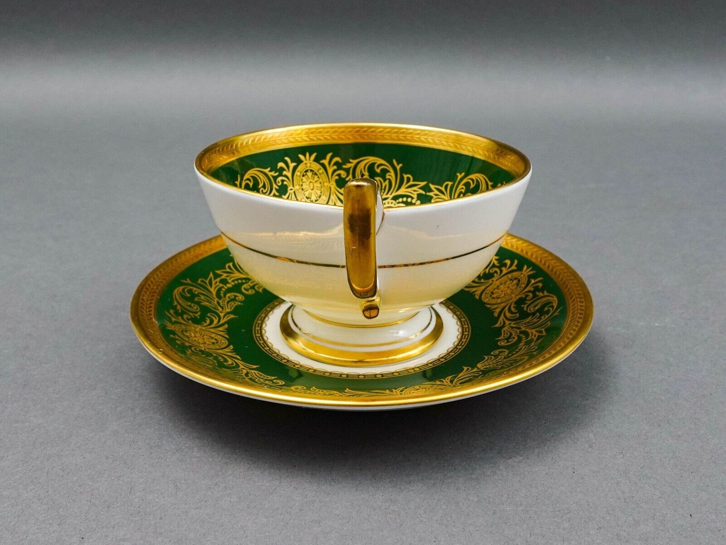Aynsley England Imperial 193 Laurel Green Gold Cup & Saucer Set
