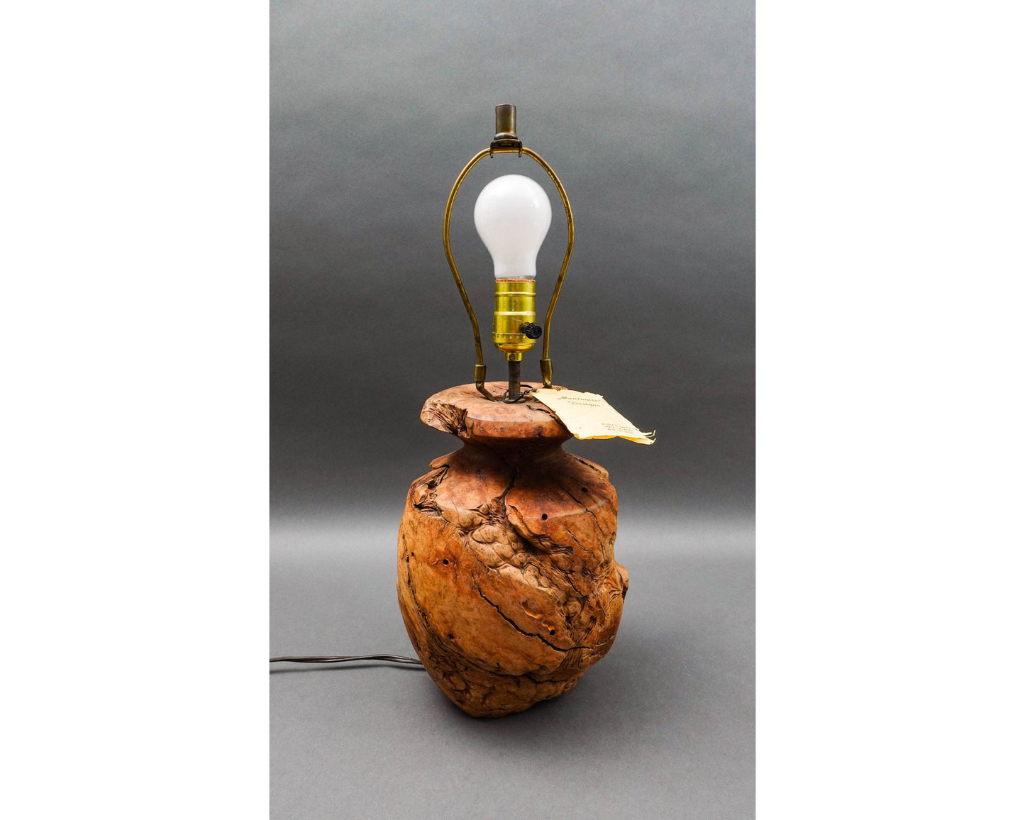Manzanita Designs California Vintage Free Form Burl Root Wood Table Lamp