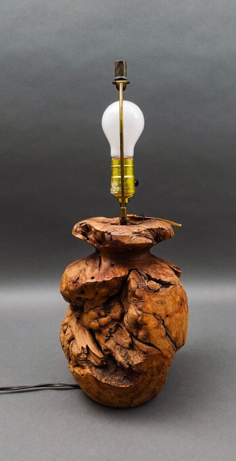 Manzanita Designs California Vintage Free Form Burl Root Wood Table Lamp