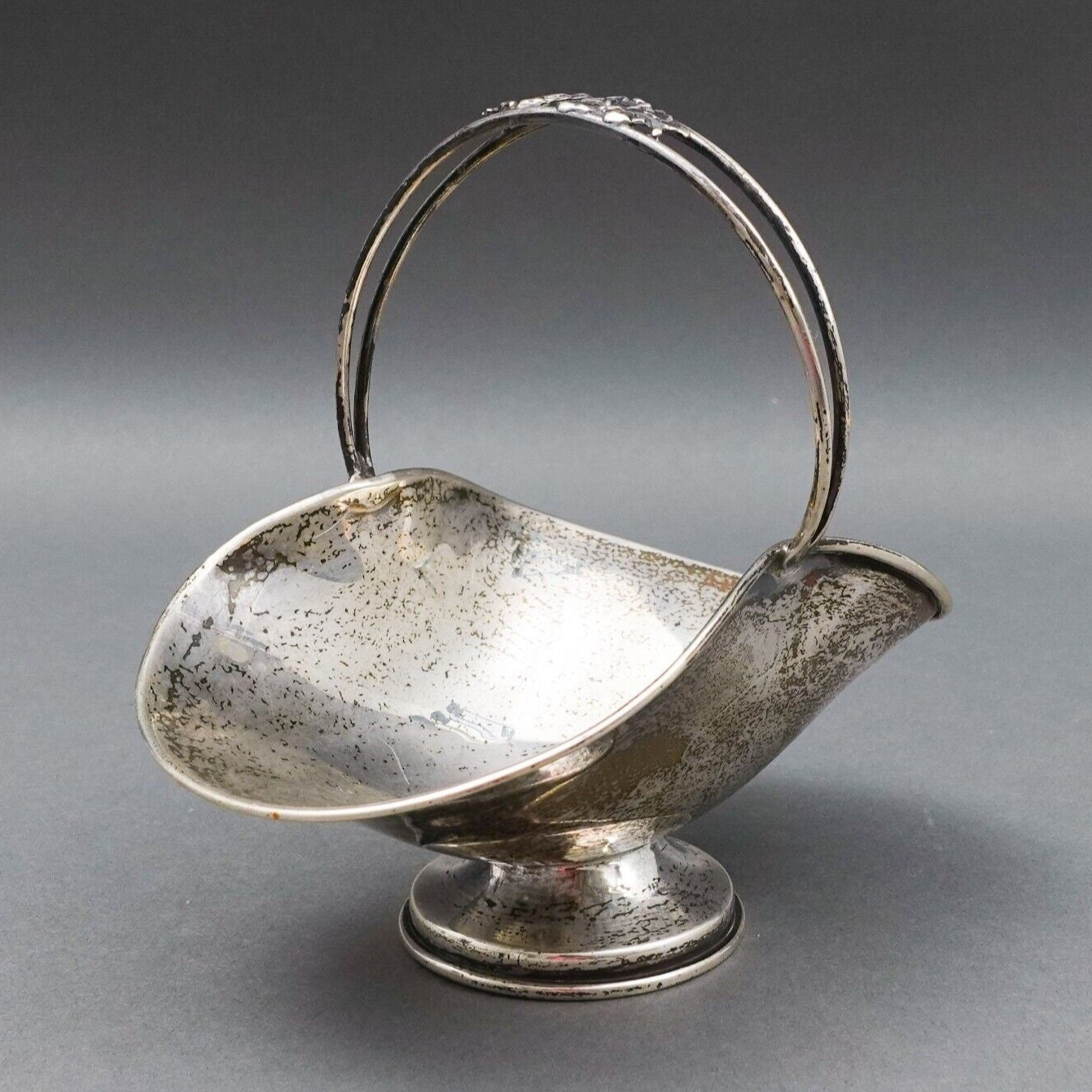 Plata Del Pilar Peru Vintage 925 Sterling Silver Small Repousse Floral Basket