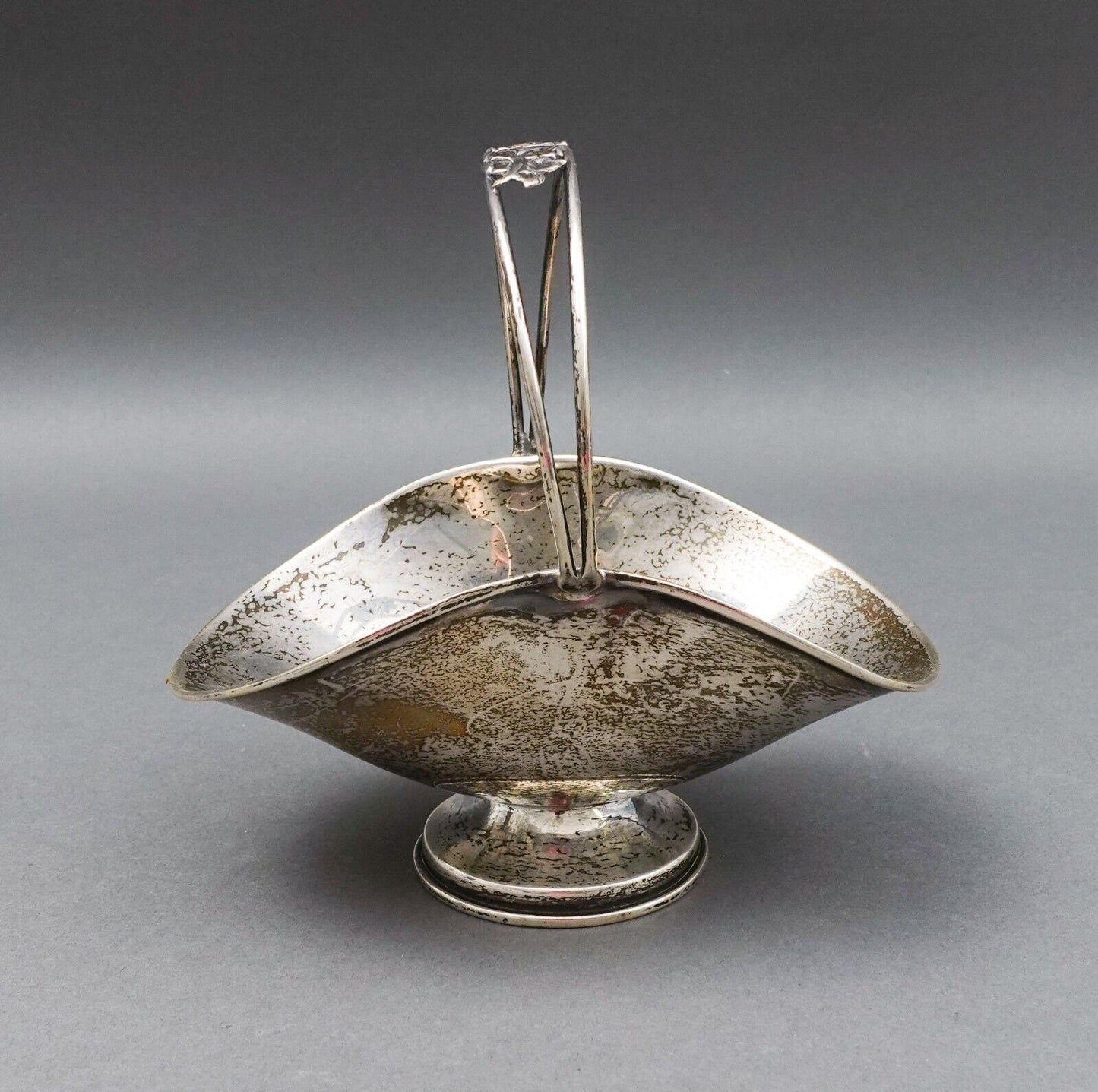 Plata Del Pilar Peru Vintage 925 Sterling Silver Small Repousse Floral Basket