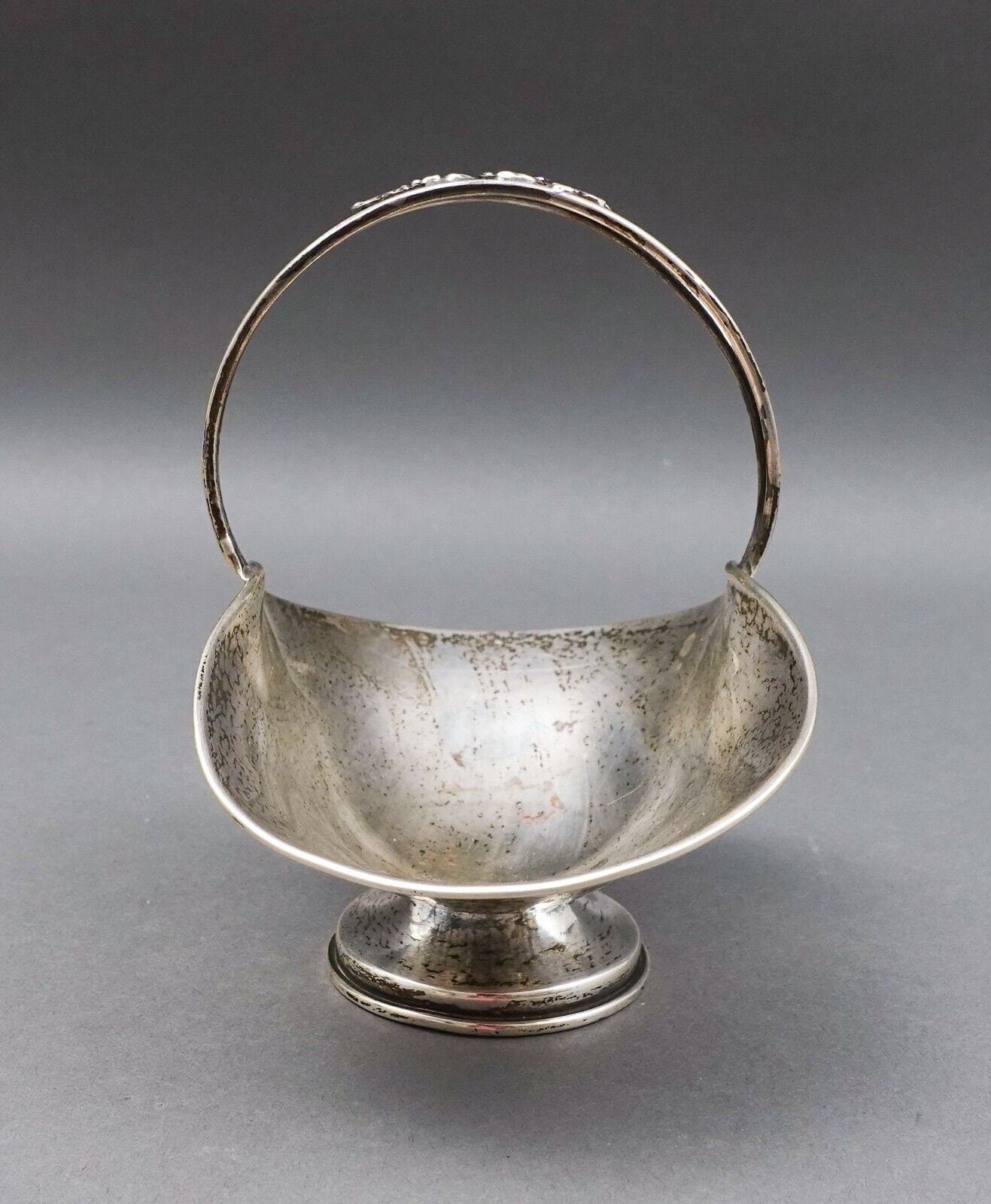 Plata Del Pilar Peru Vintage 925 Sterling Silver Small Repousse Floral Basket