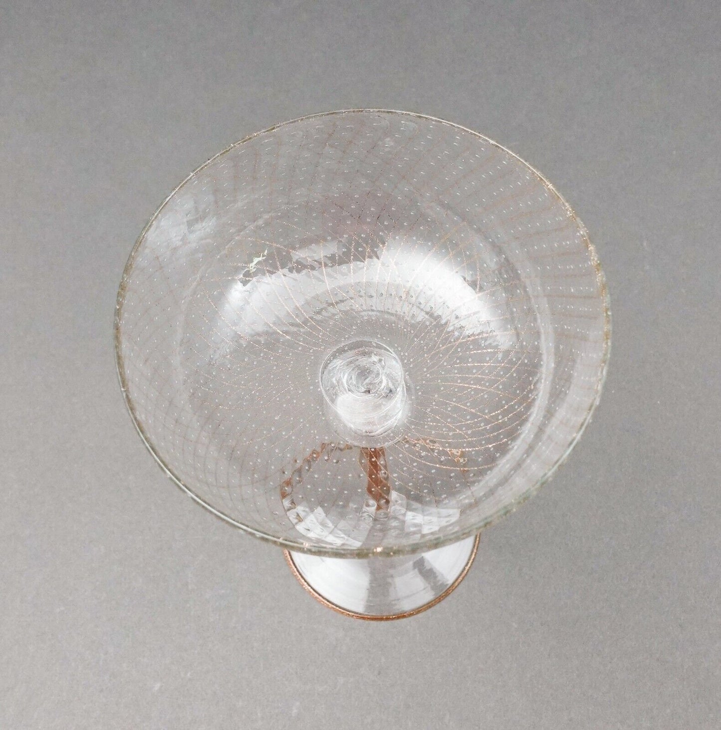 Pauly Venezia Signed Venetian Murano Aventurine Champagne Coupe Glasses Set Of 4
