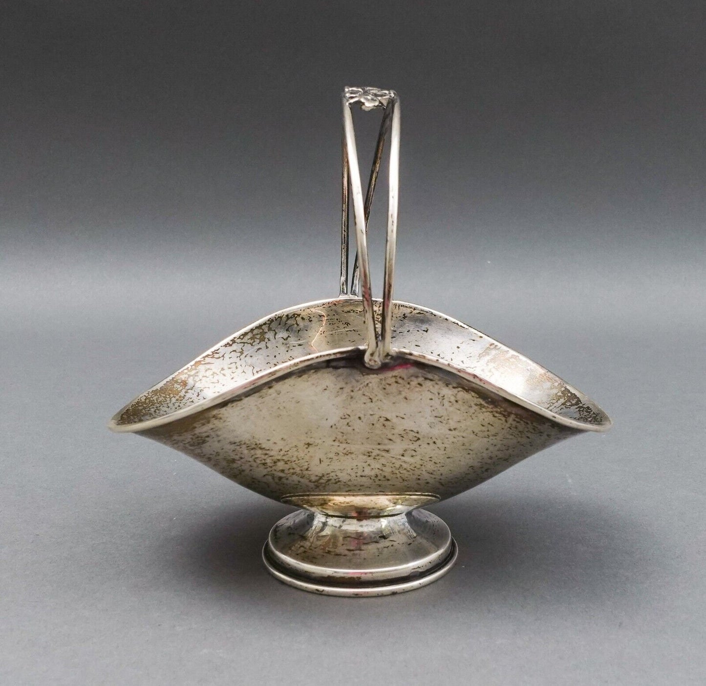 Plata Del Pilar Peru Vintage 925 Sterling Silver Small Repousse Floral Basket