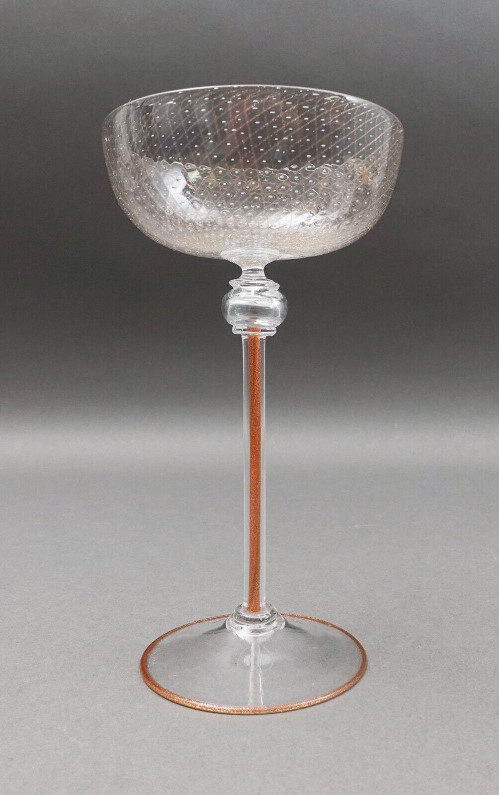Pauly Venezia Signed Venetian Murano Aventurine Champagne Coupe Glasses Set Of 4