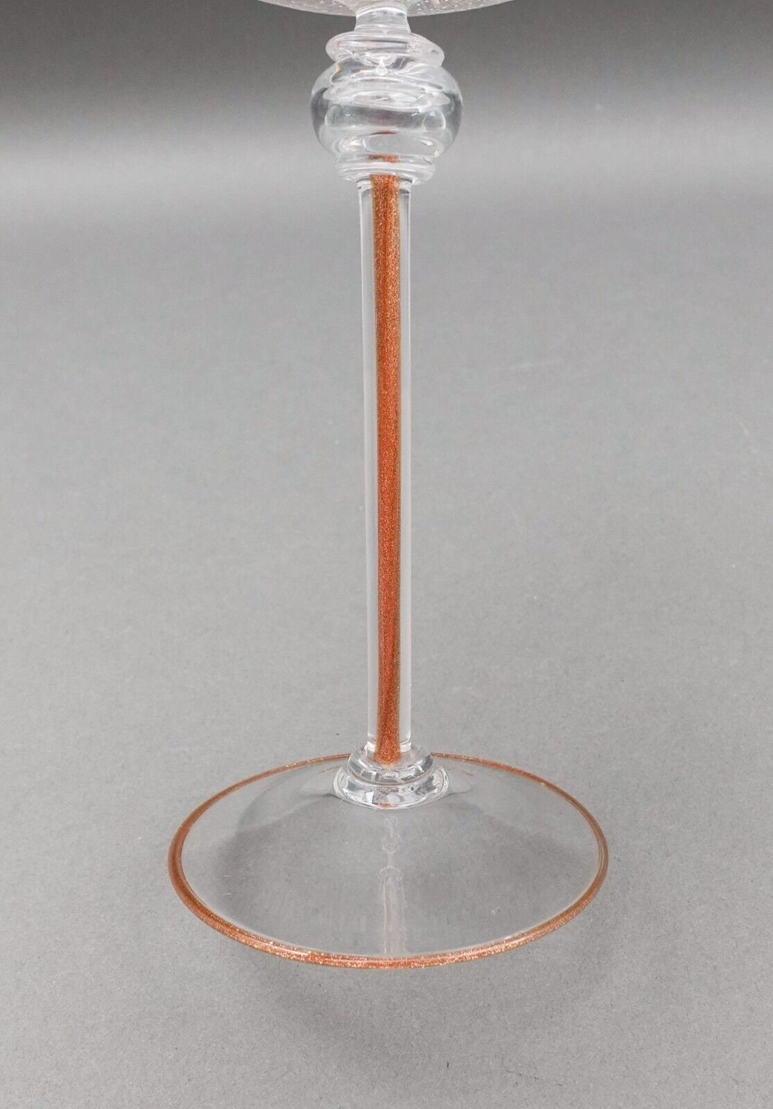 Pauly Venezia Signed Venetian Murano Aventurine Champagne Coupe Glasses Set Of 4