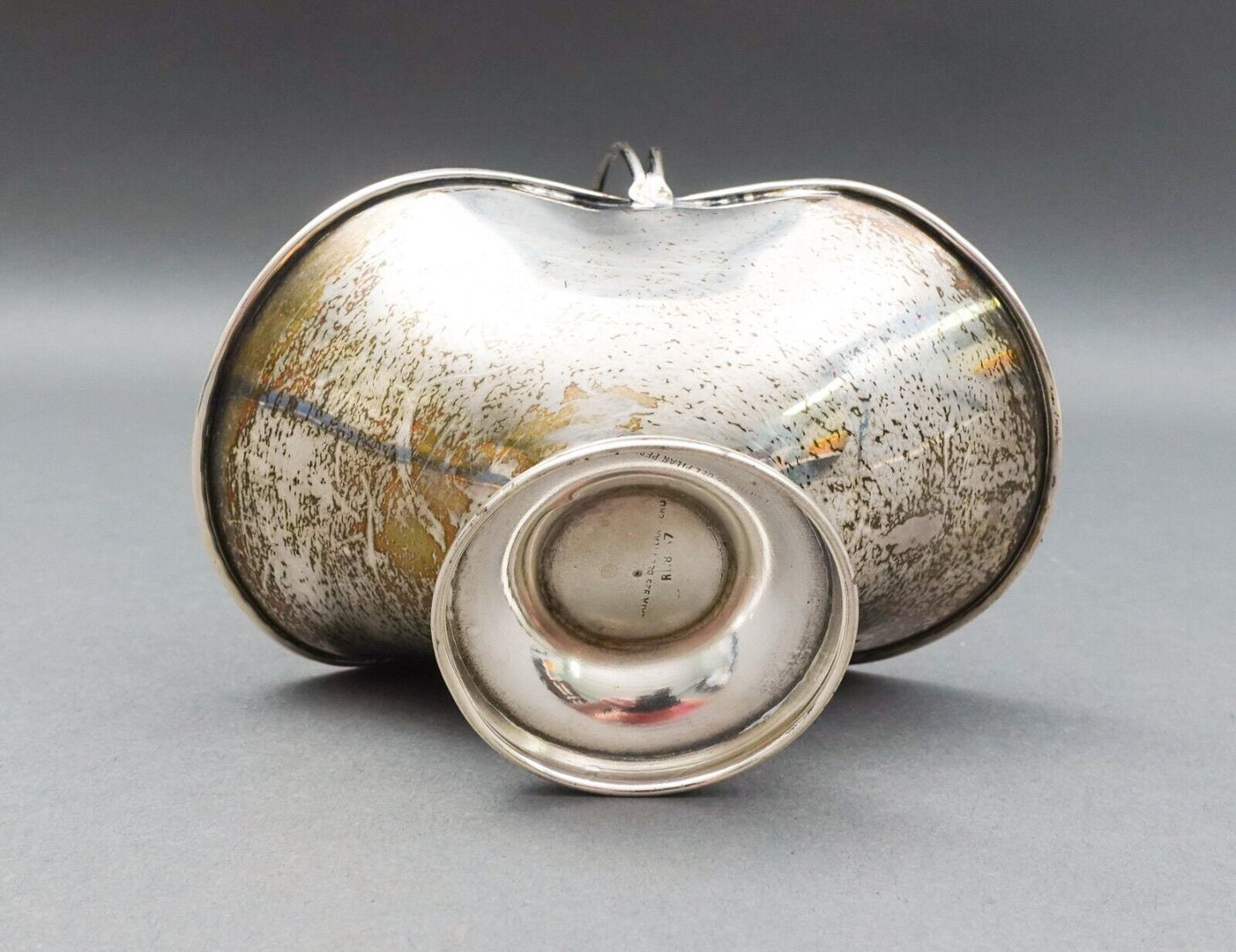 Plata Del Pilar Peru Vintage 925 Sterling Silver Small Repousse Floral Basket