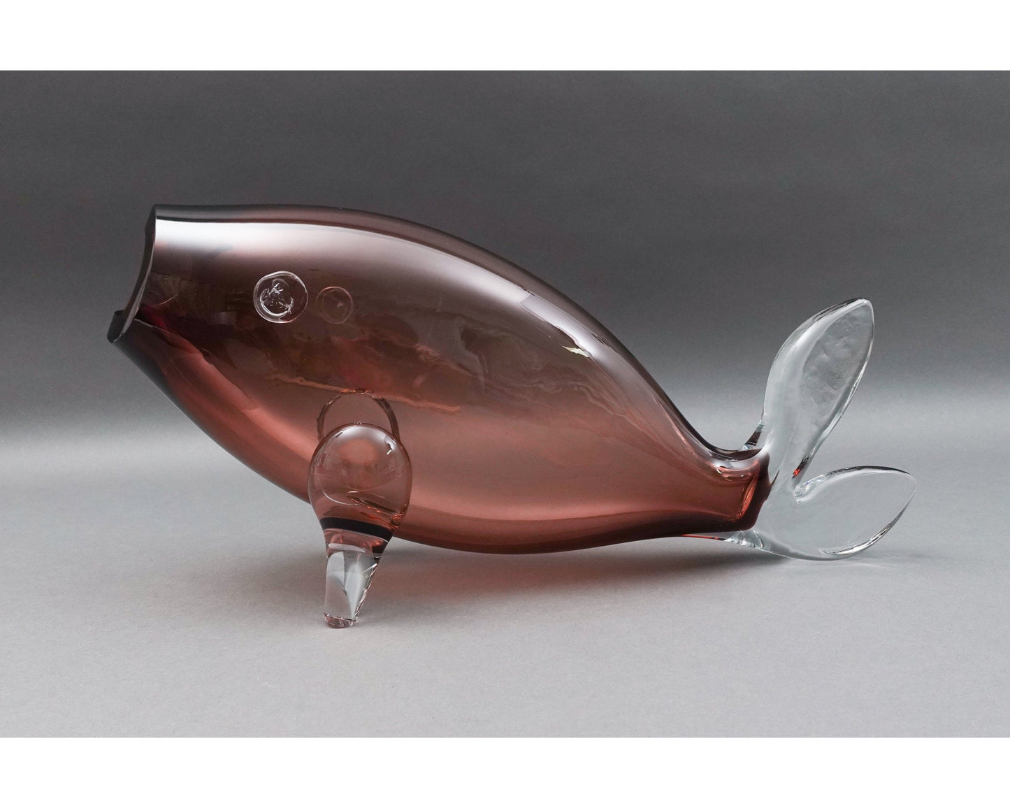 Blenko USA Winslow Anderson MCM Hand Blown Art Glass Fish Sculpture 16 1/2"
