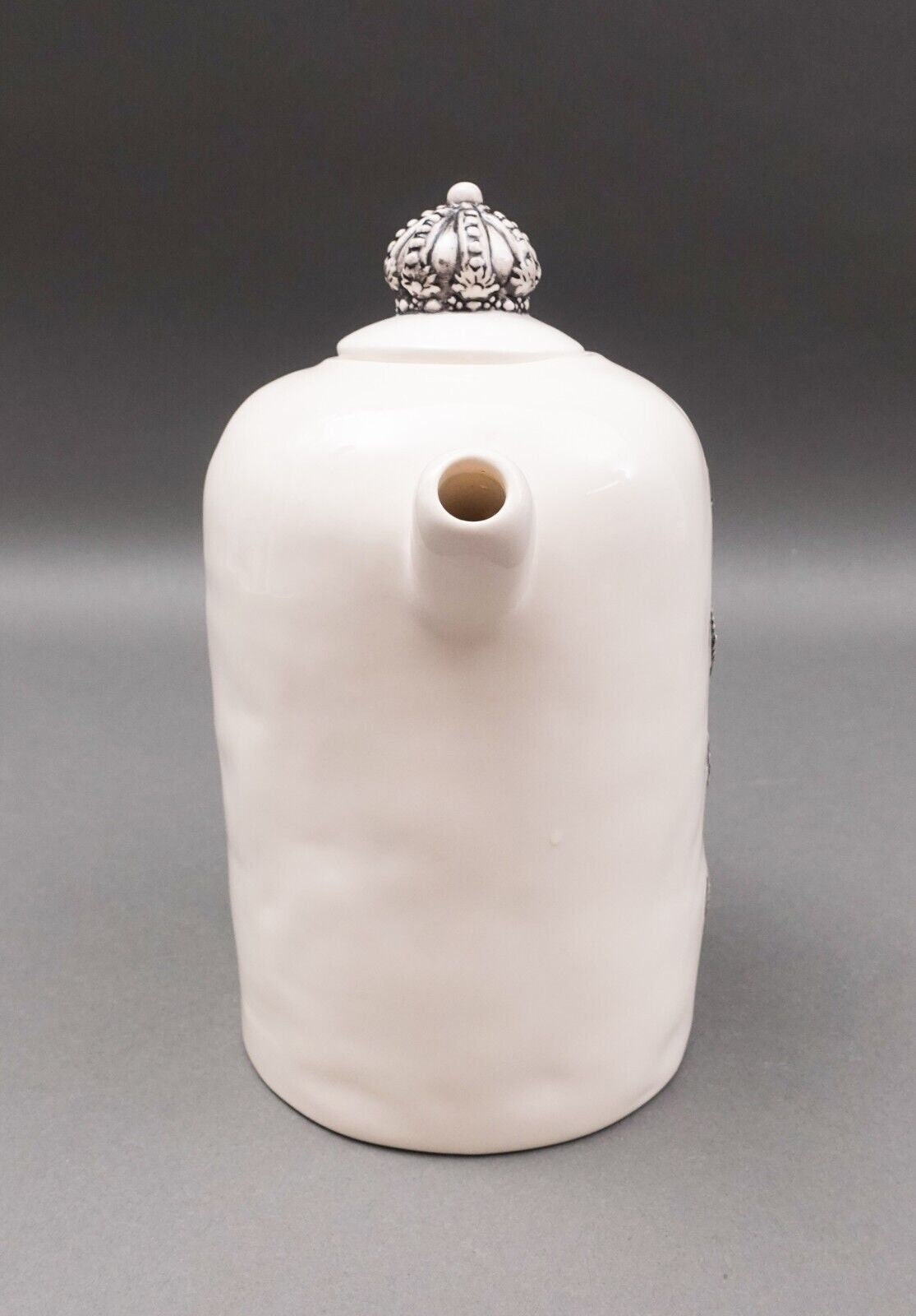 Rae Dunn Artisan Collection Vintage Have A Royal Day Crown Coffee Tea Pot Rare