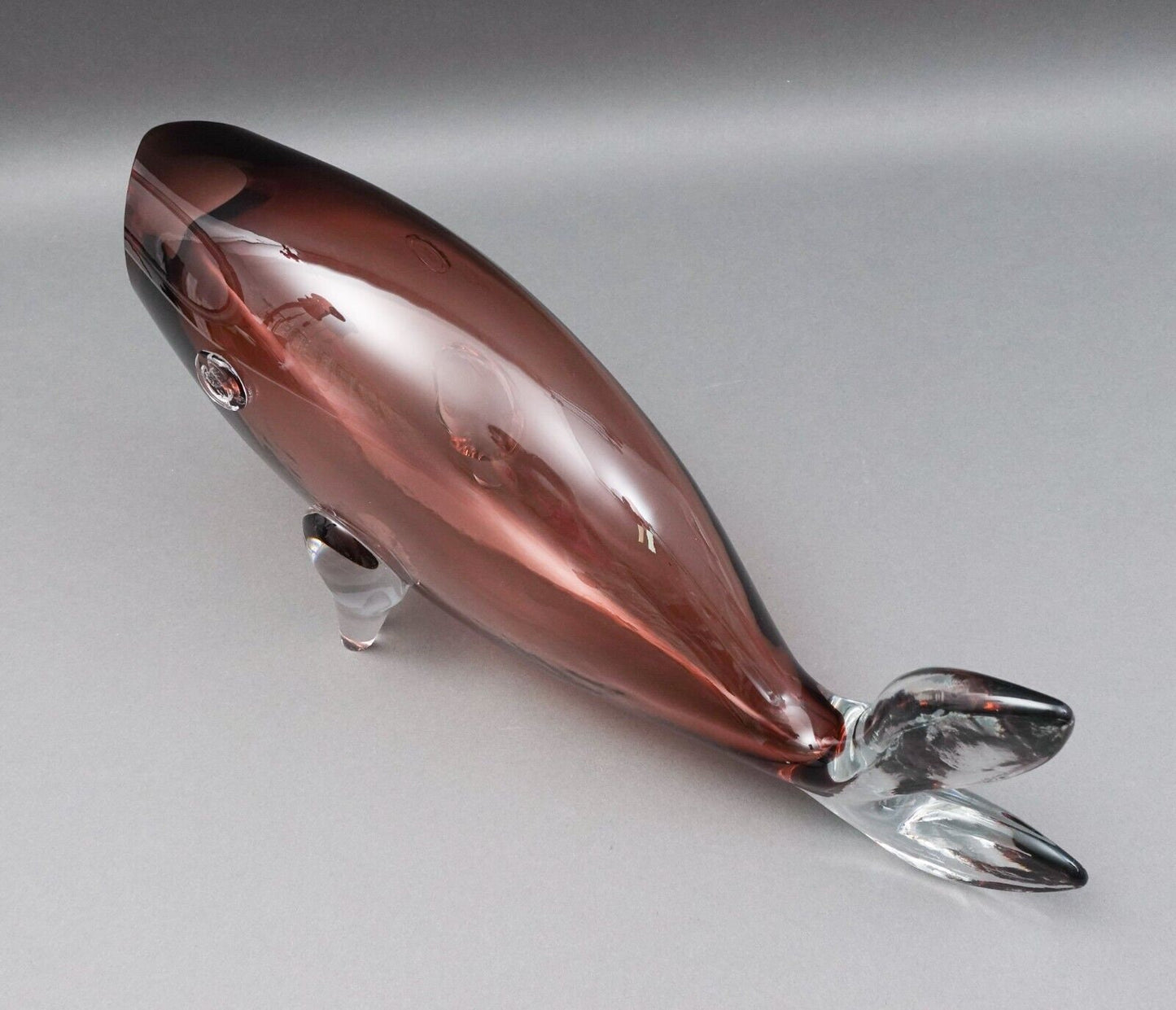 Blenko USA Winslow Anderson MCM Hand Blown Art Glass Fish Sculpture 16 1/2"