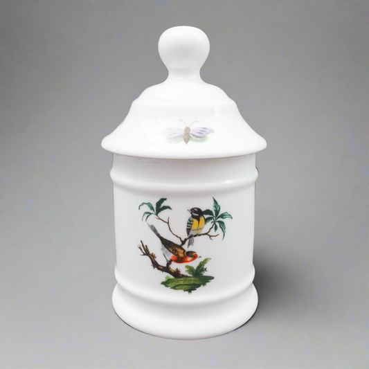 Ceralene A. Raynaud Limoges France Les Oiseaux Birds Apothecary Canister Jar 6"