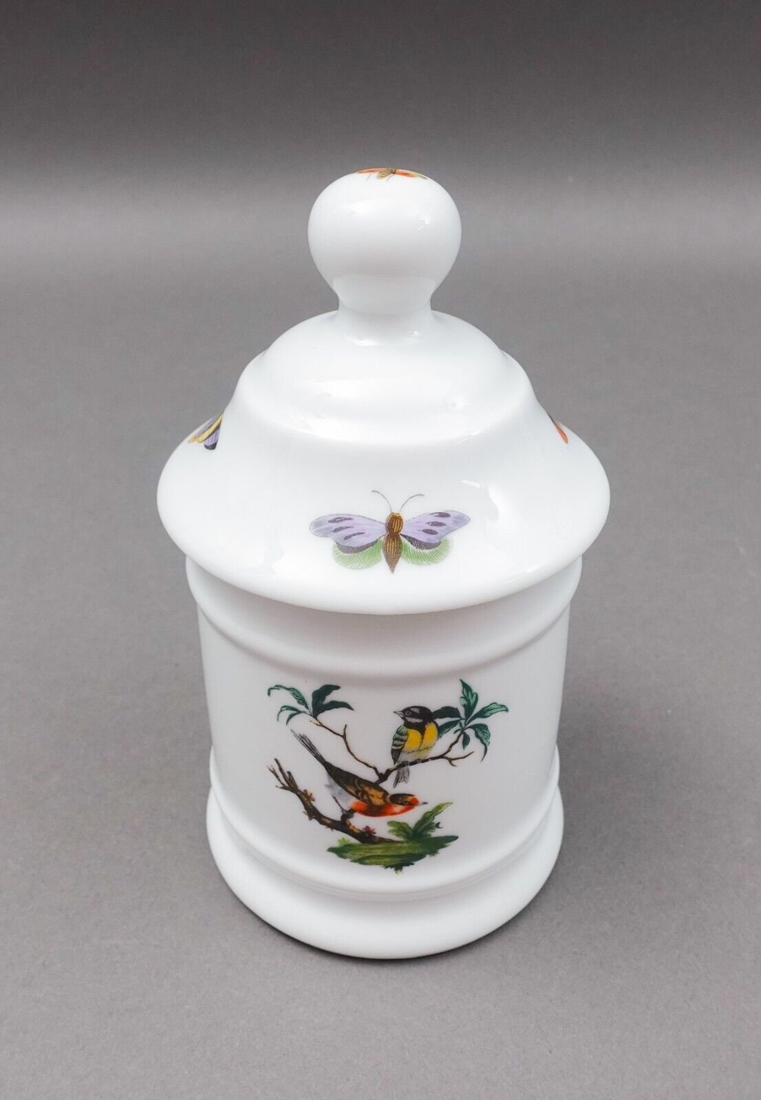 Ceralene A. Raynaud Limoges France Les Oiseaux Birds Apothecary Canister Jar 6"