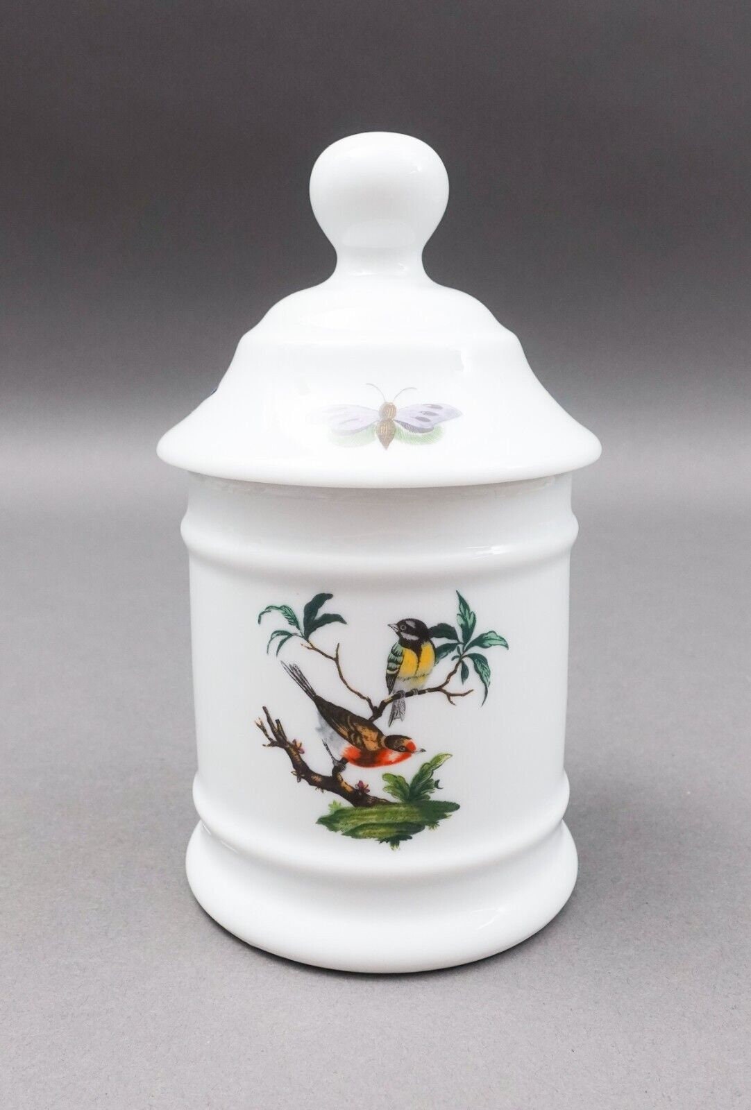 Ceralene A. Raynaud Limoges France Les Oiseaux Birds Apothecary Canister Jar 6"