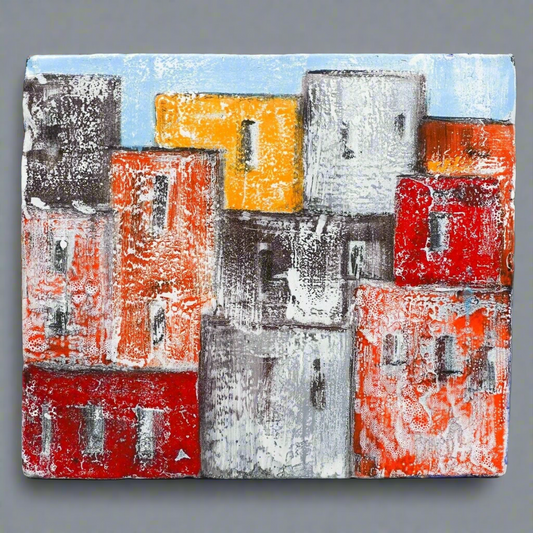 Monumental Raymor Italy Signed Mid Century Modern Art Pottery Tile Plaque 18"