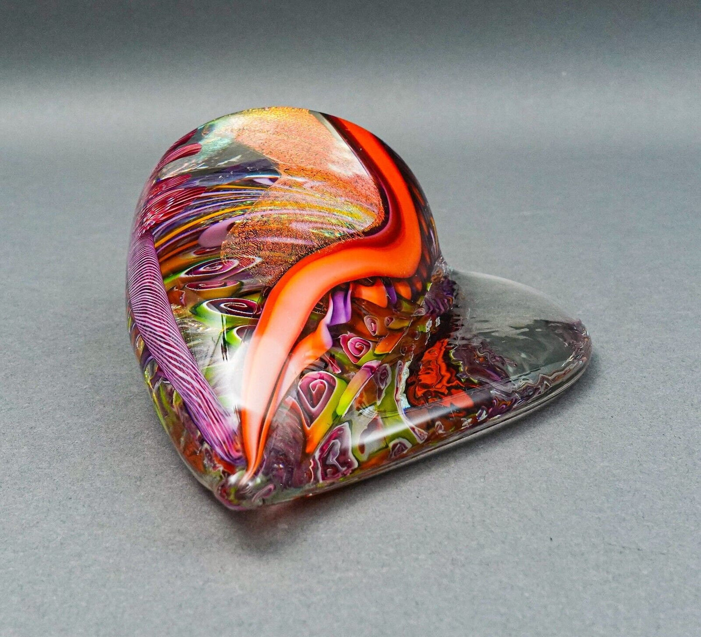James Nowak Signed Studio Art Glass Sea Conch Shell Paperweight Sculpture