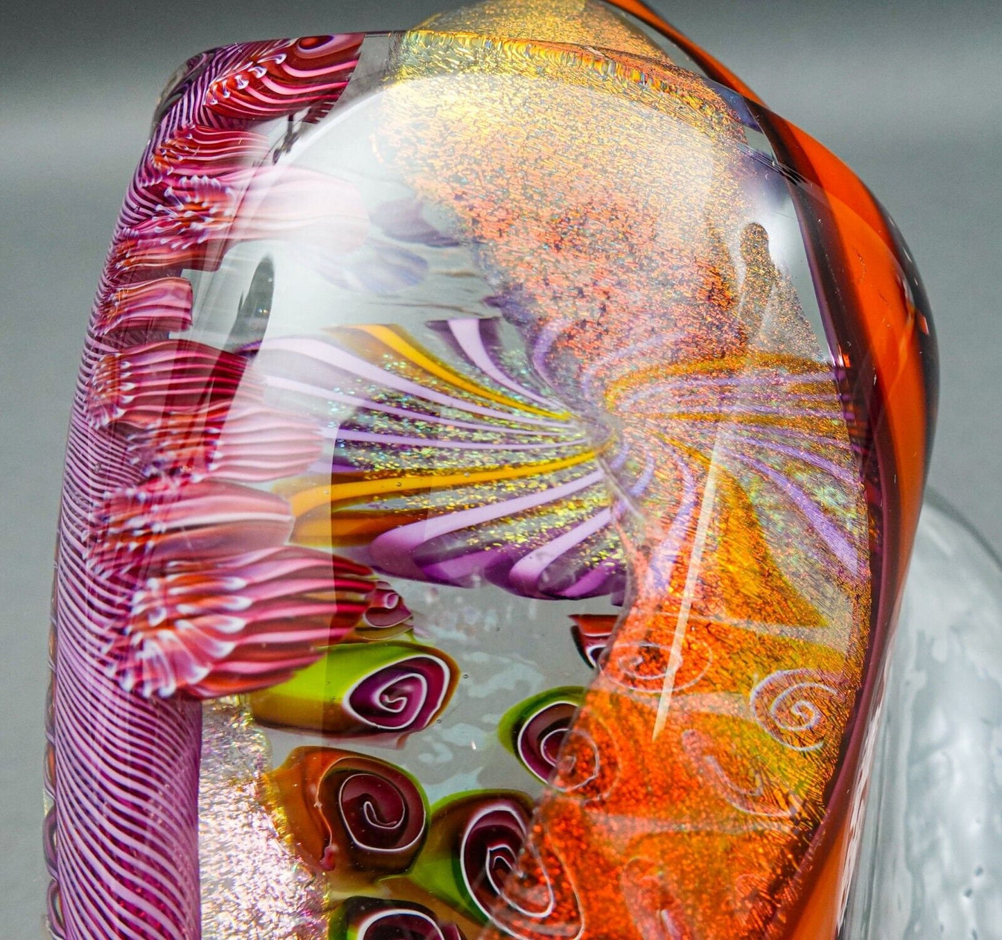 James Nowak Signed Studio Art Glass Sea Conch Shell Paperweight Sculpture