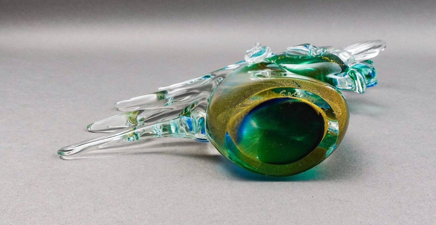 Archimede Seguso Murano Signed Italian Sommerso Glass Unicorn Horse Sculpture