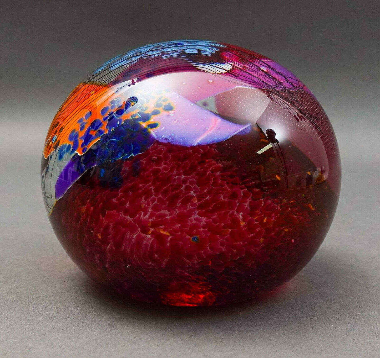 Eric Brakken Glasshouse Studio Art Glass Magnum Paperweight 1992 Signed WRA2028