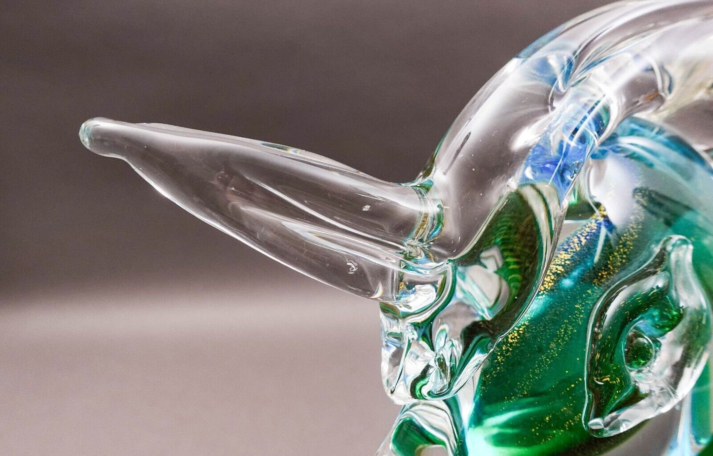 Archimede Seguso Murano Signed Italian Sommerso Glass Unicorn Horse Sculpture