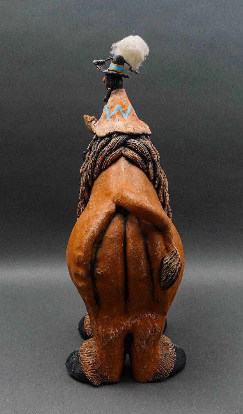 Todd Warner Signed Rare 1993 Bison Or Buffalo Medicine Man Large Sculpture