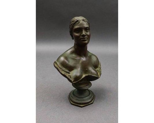 Vincenzo Gemito Naples Italy Antique Busto Di Donna Bronze Woman Bust Sculpture