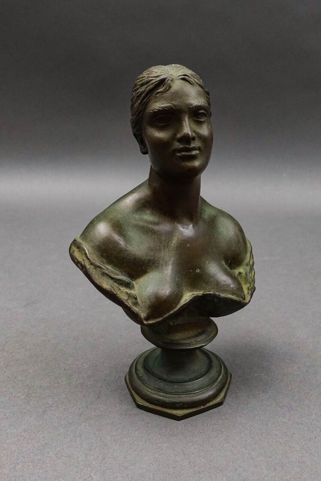 Vincenzo Gemito Naples Italy Antique Busto Di Donna Bronze Woman Bust Sculpture