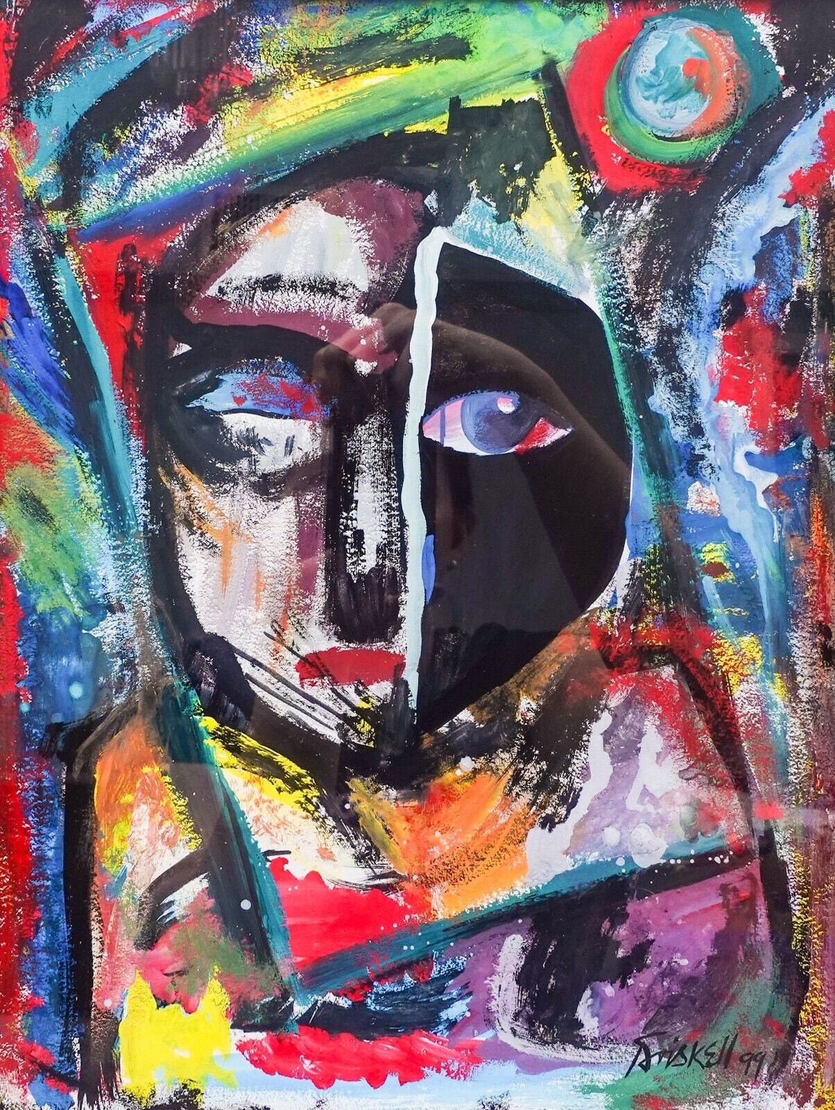 David Clyde Driskell (American, 1931-2020) Signed Oil On Paper Painting 1999