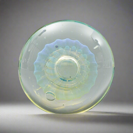 Artist Signed  1999 Signed Iridescent Hand Blown Art Glass Paperweight Rare