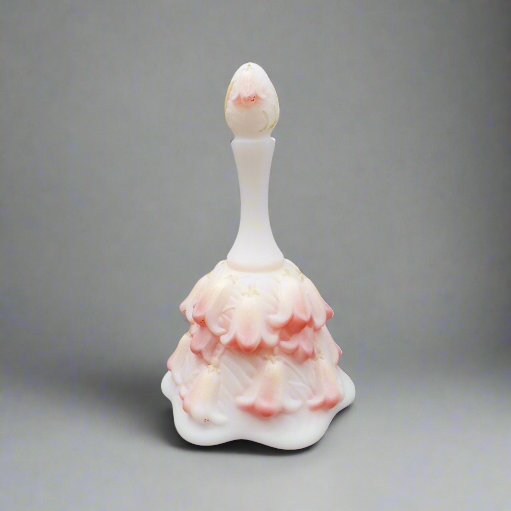 Fenton K. Brightbill Signed Pink Satin Lily Of The Valley 95th Anniversary Bell
