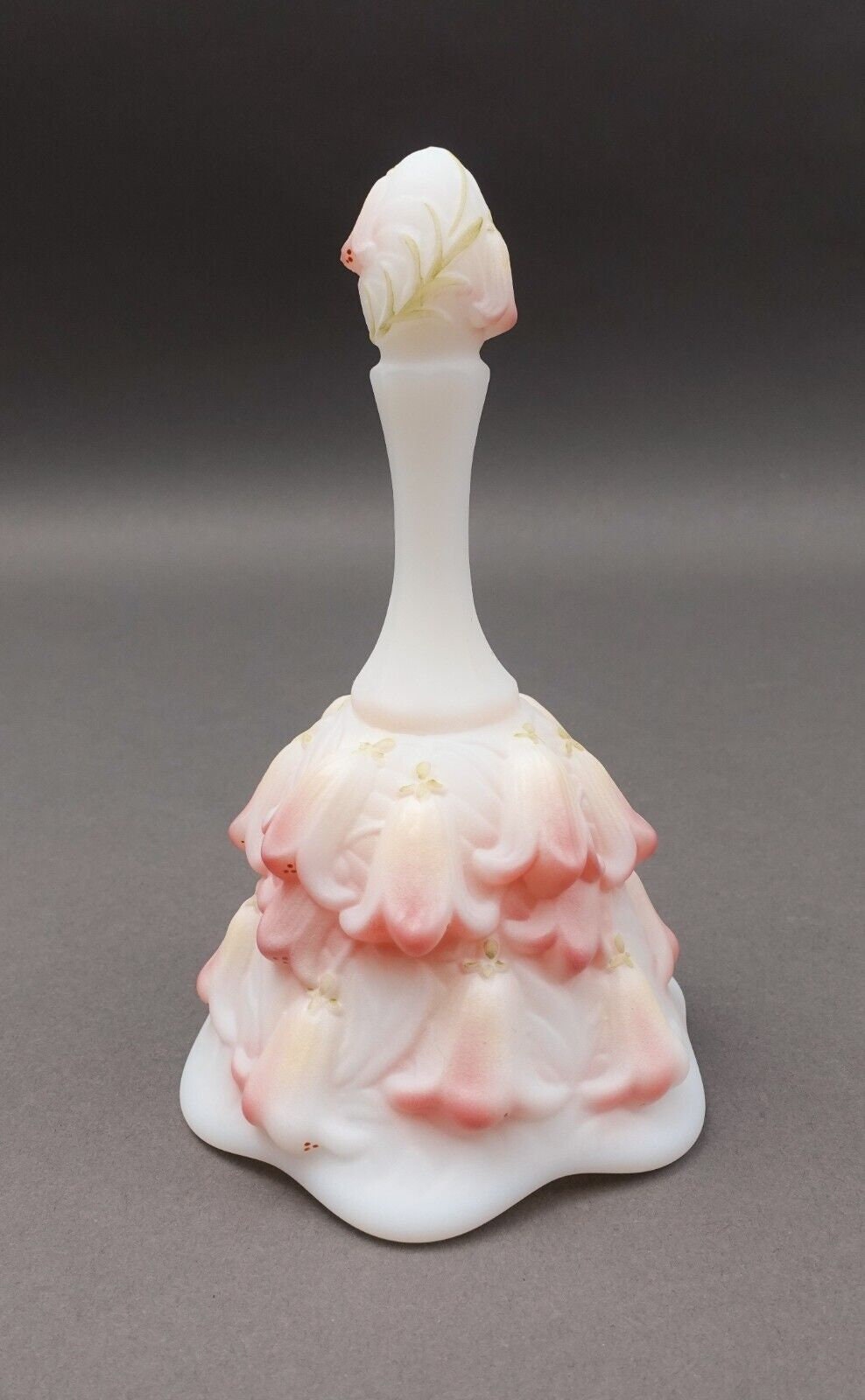 Fenton K. Brightbill Signed Pink Satin Lily Of The Valley 95th Anniversary Bell