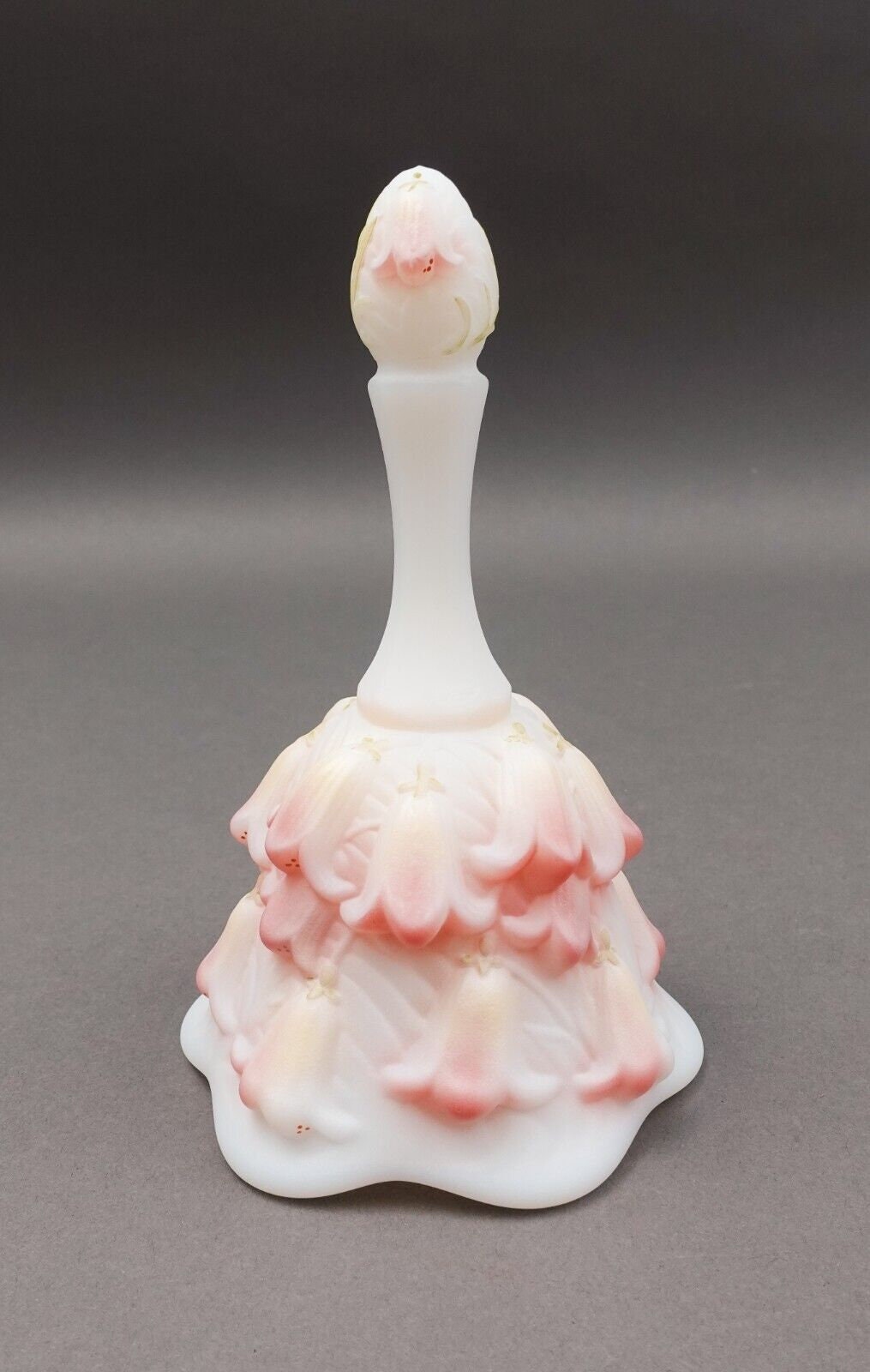Fenton K. Brightbill Signed Pink Satin Lily Of The Valley 95th Anniversary Bell