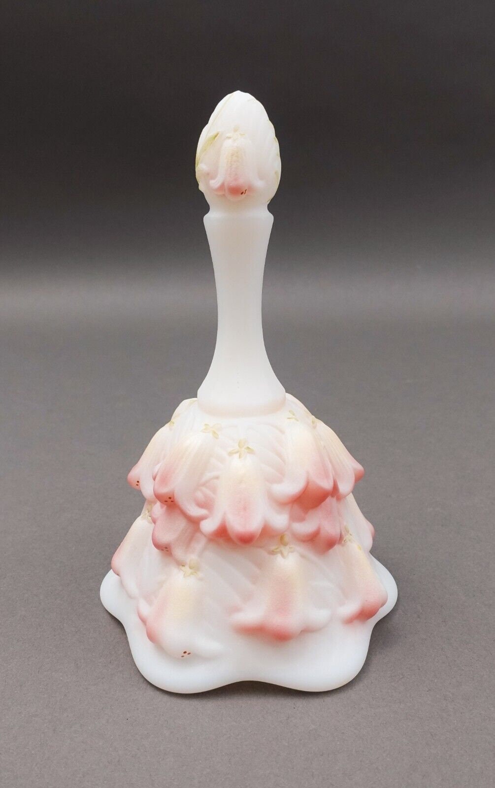 Fenton K. Brightbill Signed Pink Satin Lily Of The Valley 95th Anniversary Bell