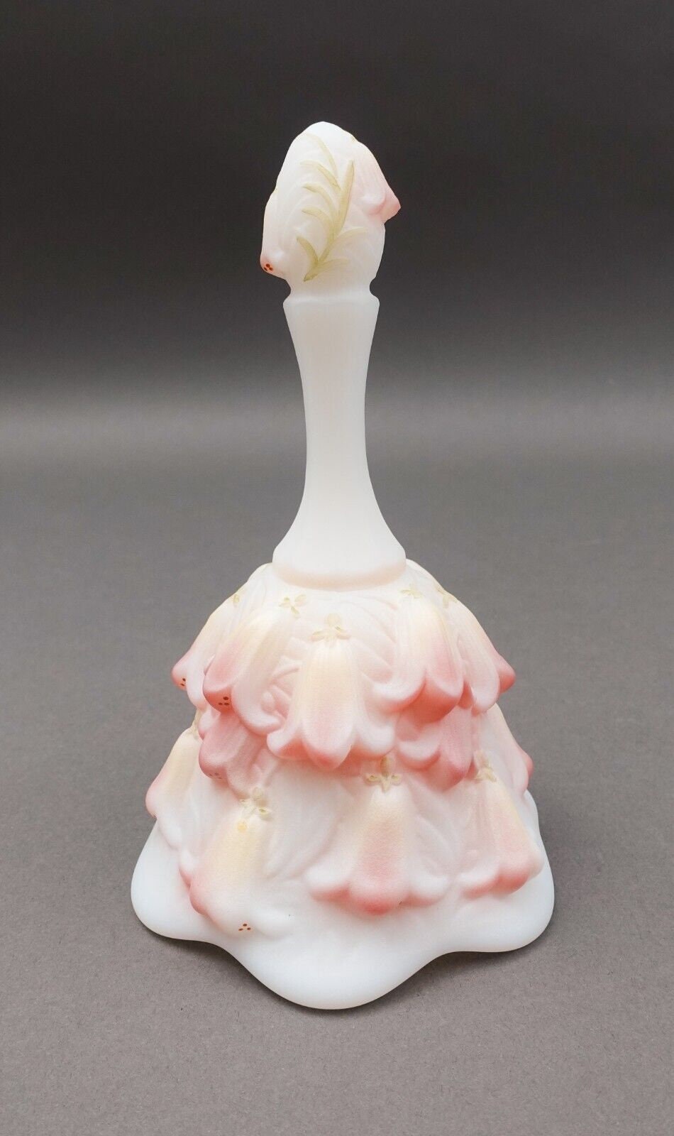 Fenton K. Brightbill Signed Pink Satin Lily Of The Valley 95th Anniversary Bell