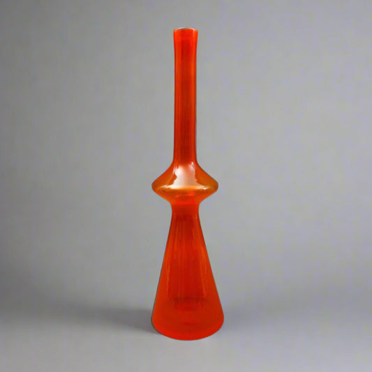 Blenko 1959 Wayne Husted #5937 Tangerine Orange 19" Decanter Bottle No Stopper