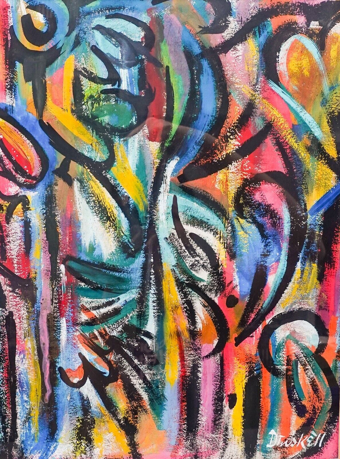 David Clyde Driskell (American, 1931-2020) Signed Oil On Paper Painting