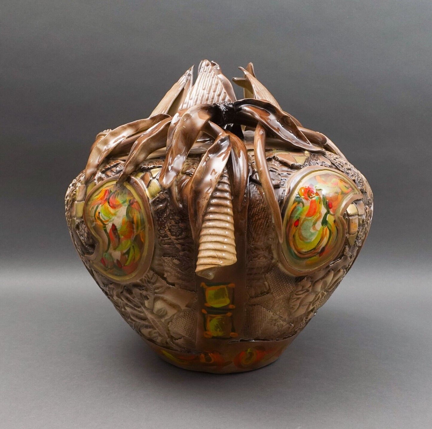 Gail Markiewicz 2007 Signed Monumental Sculptural Ceramic Pottery Vessel Vase