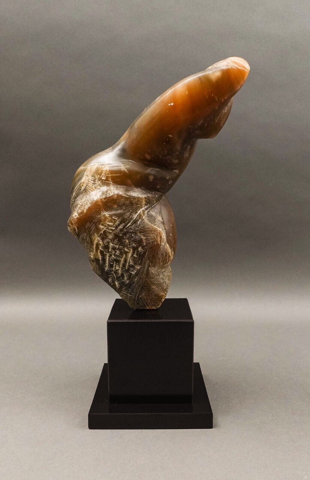 Lorrie Goulet (America, B. 1925) Signed Carved Stone Figurine Statue Sculpture