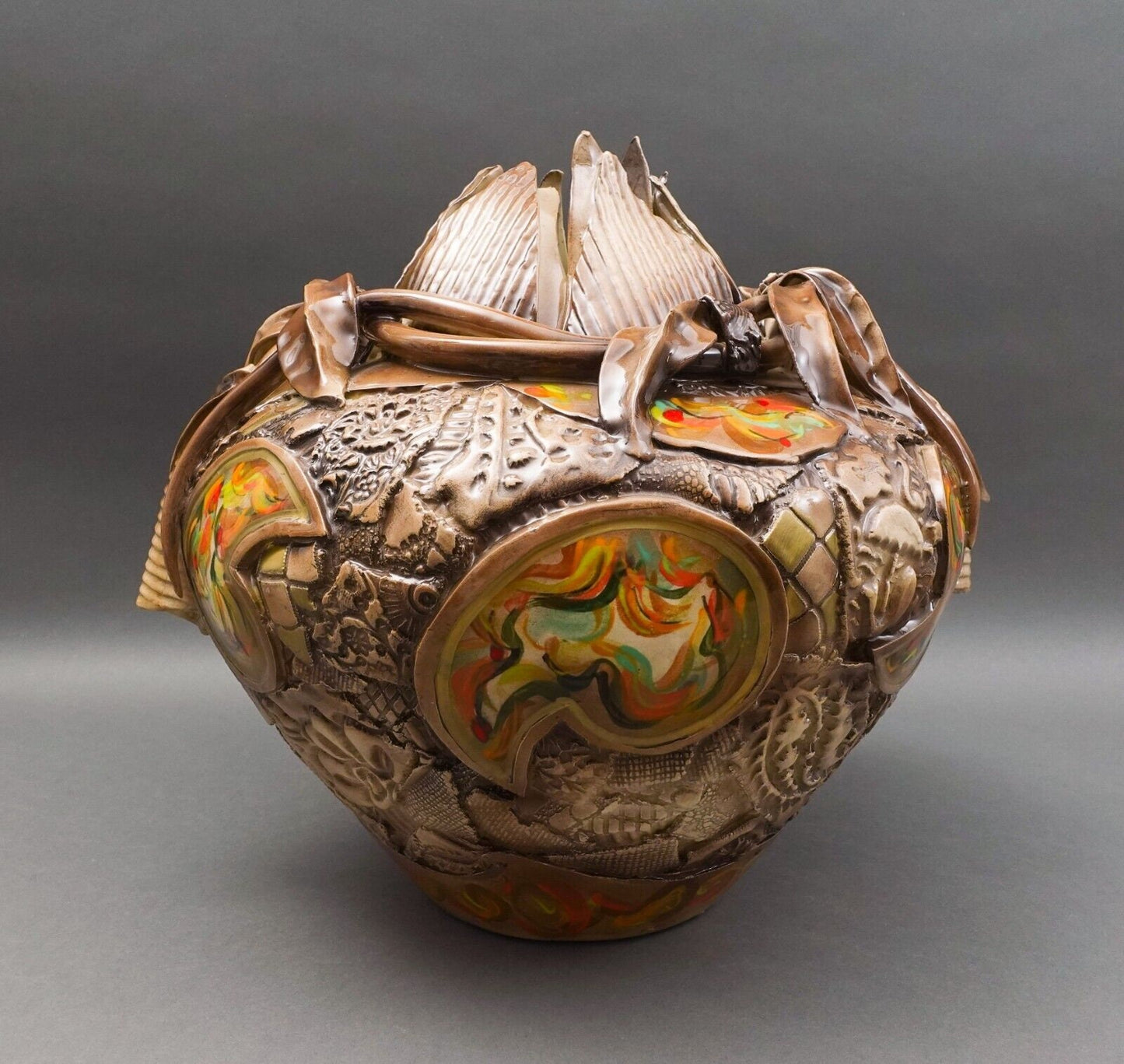 Gail Markiewicz 2007 Signed Monumental Sculptural Ceramic Pottery Vessel Vase