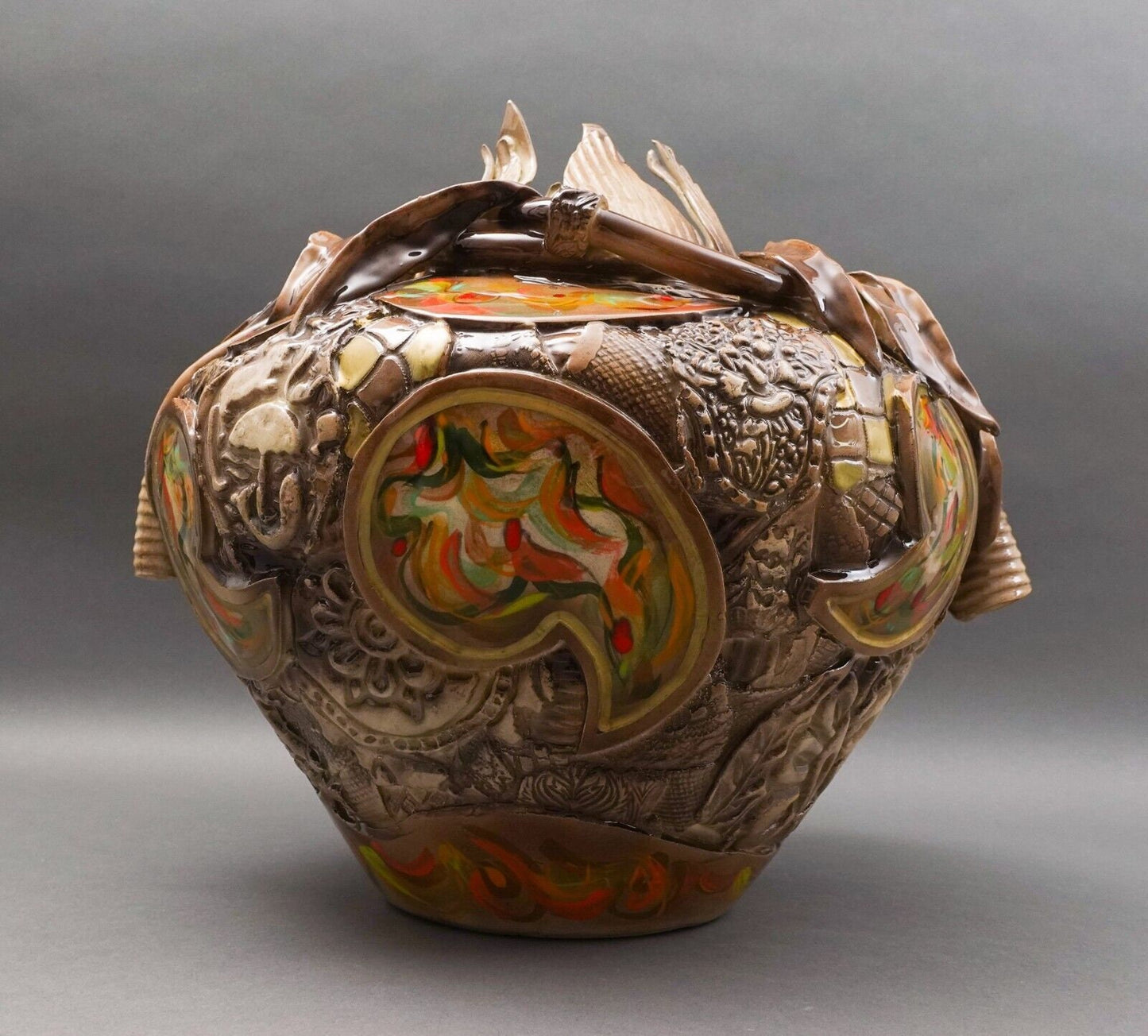Gail Markiewicz 2007 Signed Monumental Sculptural Ceramic Pottery Vessel Vase