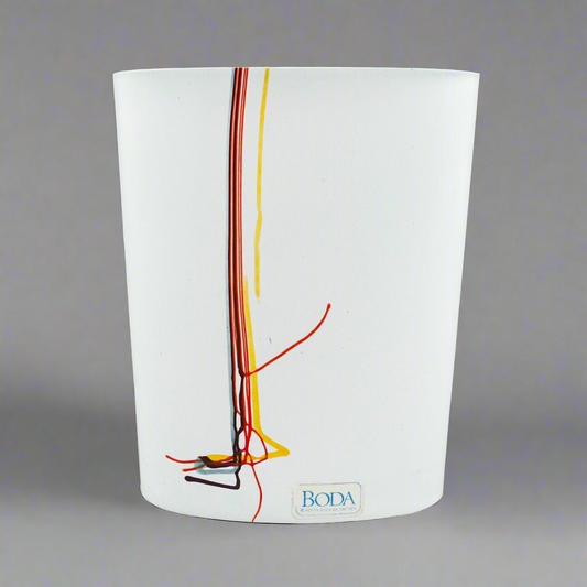 Kosta Boda Sweden Bertil Vallien Rainbow Frosted Art Glass Vase 6 1/2"