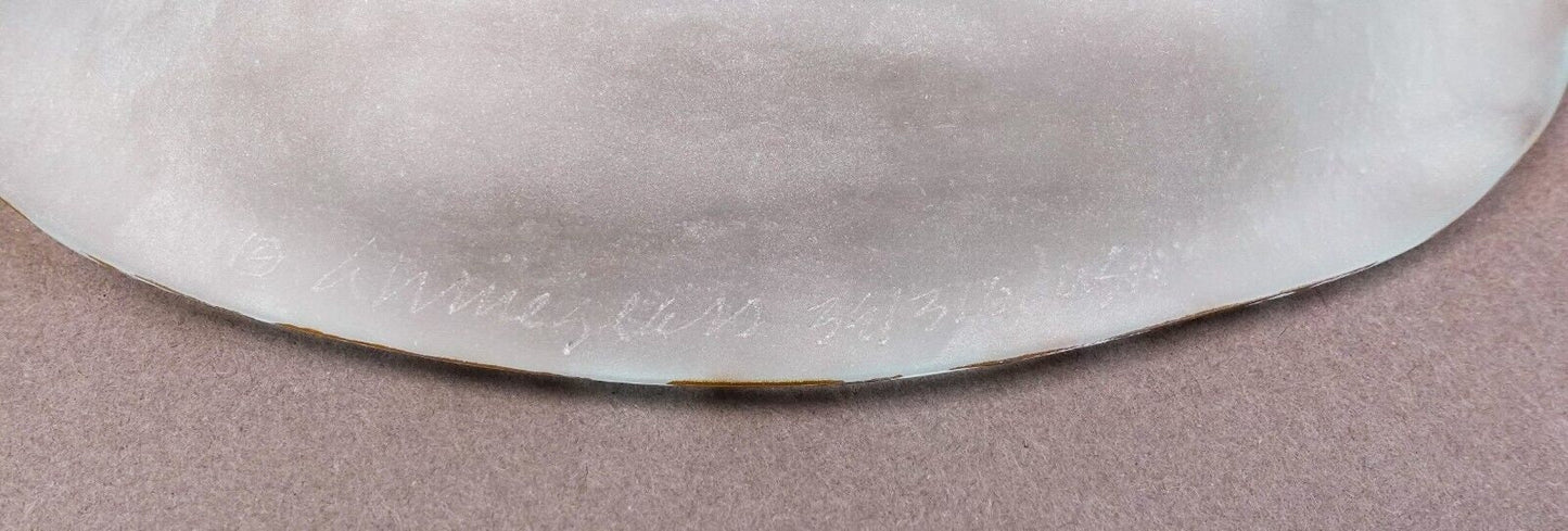 Annieglass Signed Tiburon Coquina Shell Series Art Glass Gold Rim Tray Set Of 2