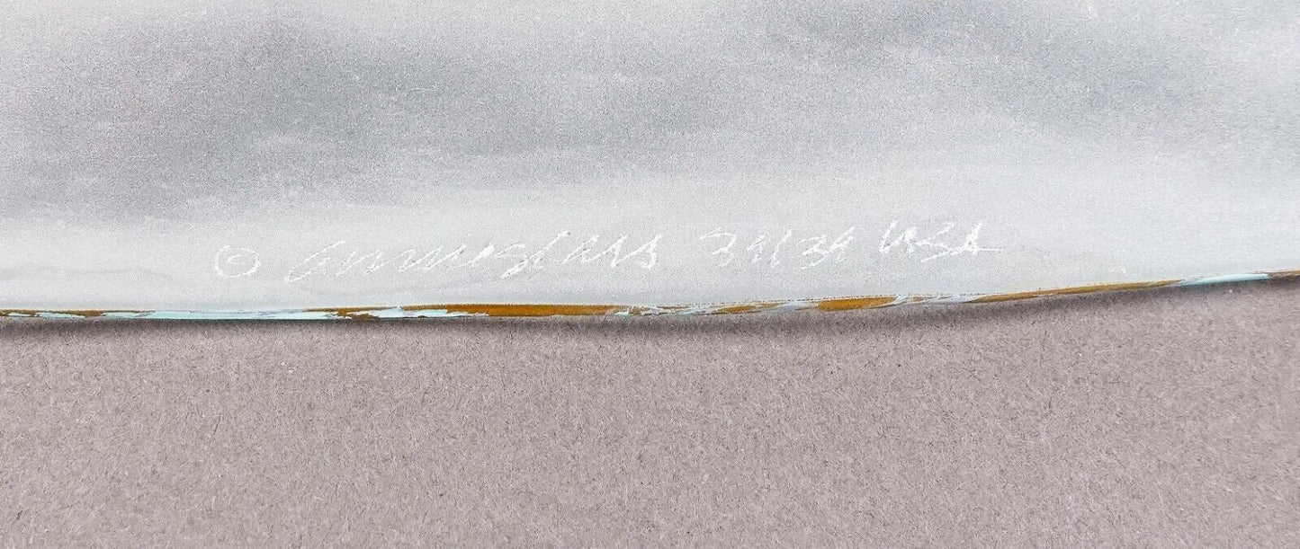 Annieglass Signed Tiburon Coquina Shell Series Art Glass Gold Rim Tray Set Of 2