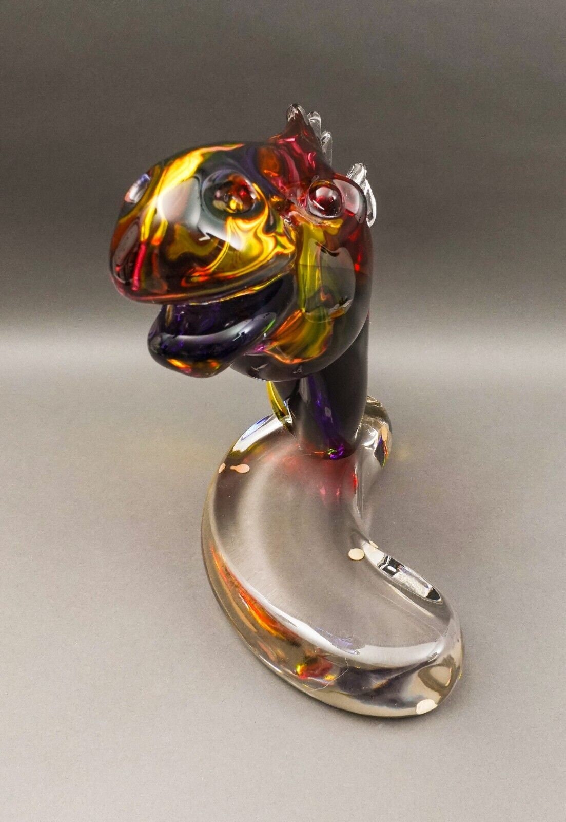 Archimede Seguso Murano Signed Italian Sommerso Glass Large Horse Sculpture Rare