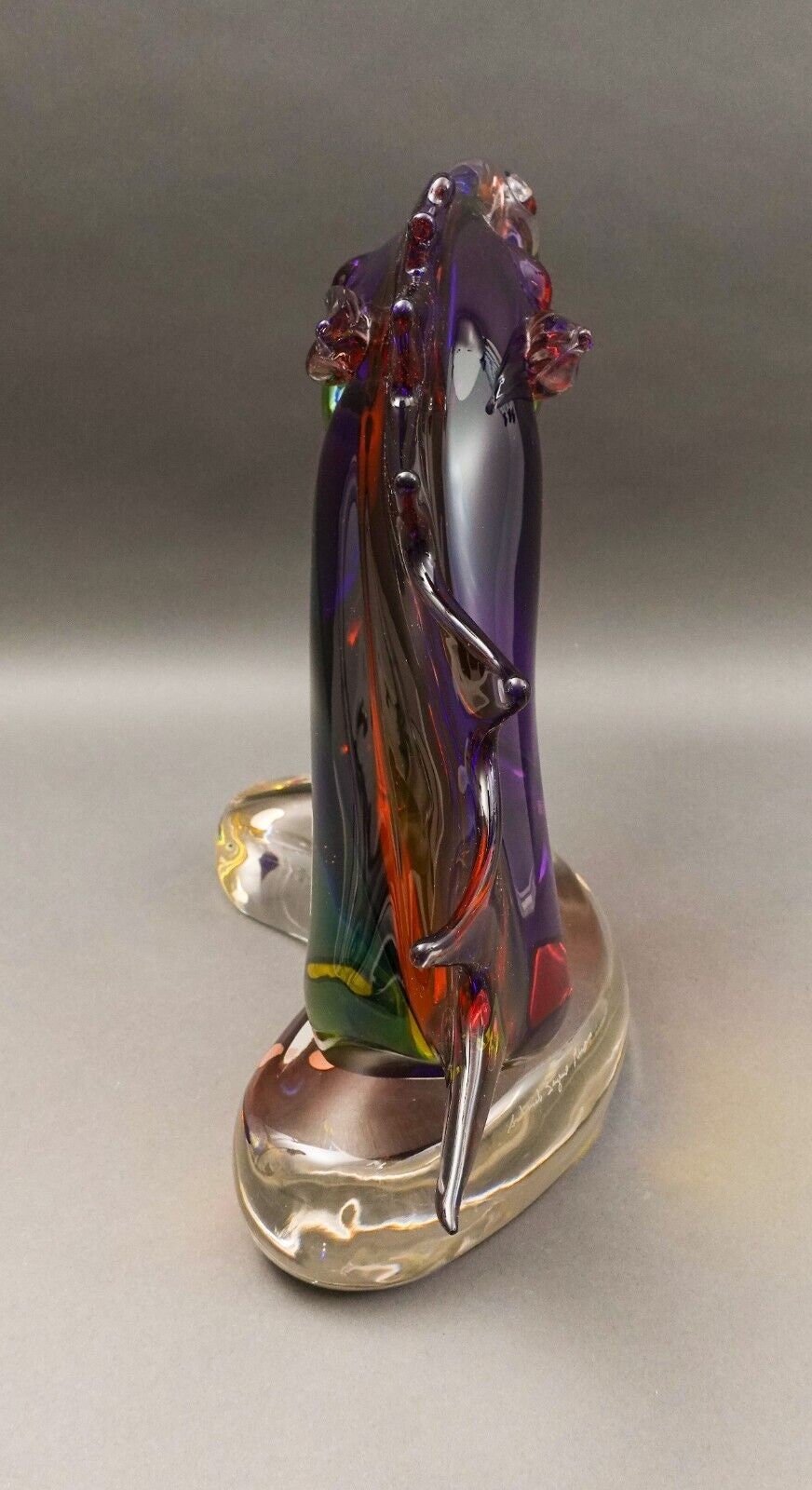 Archimede Seguso Murano Signed Italian Sommerso Glass Large Horse Sculpture Rare